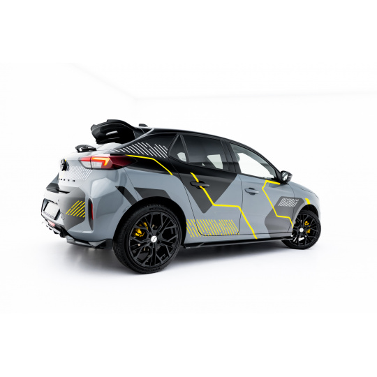 Maxton Design difuzory pod boční prahy pro Opel Corsa F (Mk6) Facelift, černý lesklý plast ABS