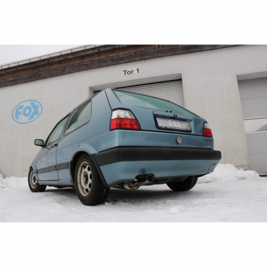 Fox Sportauspuff koncový tlumič výfuku s koncovkou 1x60 Typ 10 pro Volkswagen Golf II s motorem 1.0, 1.3, 1.6, 1.8