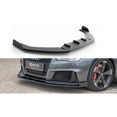 Maxton Design "Racing durability" spoiler pod přední nárazník s rohovými splittery pro Audi RS3 8V, plast ABS bez povrchové úpravy, s červenou linkou