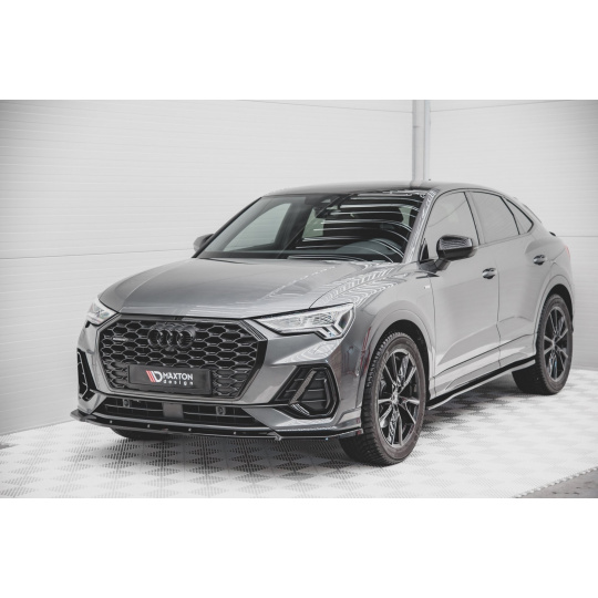 Maxton Design spoiler pod přední nárazník ver.2 pro Audi Q3 Sportback S-Line, černý lesklý plast ABS