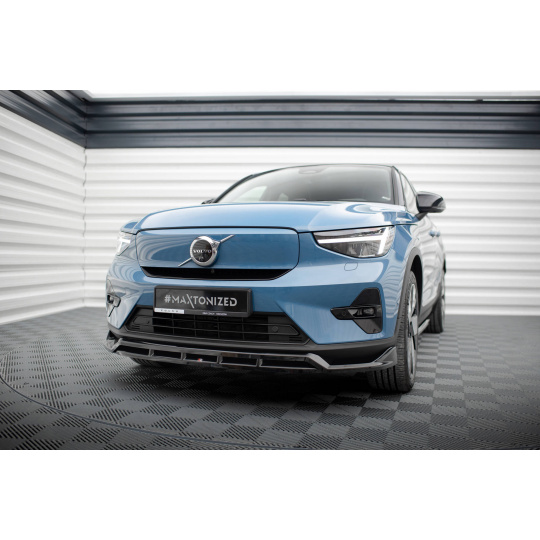Maxton Design spoiler pod přední nárazník pro Volvo C40 Mk1, černý lesklý plast ABS