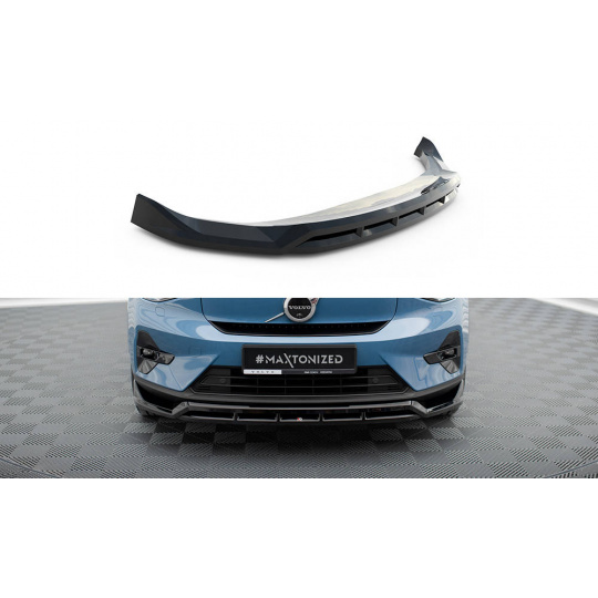 Maxton Design spoiler pod přední nárazník pro Volvo C40 Mk1, černý lesklý plast ABS