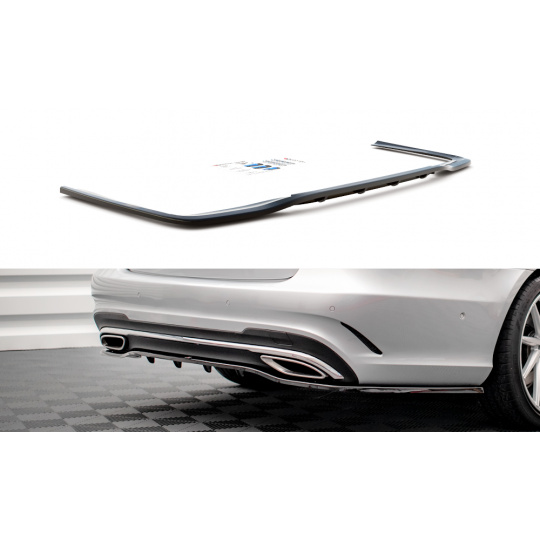 Maxton Design středový spoiler pod zadní nárazník s žebrováním pro Mercedes třída E W212 Facelift/AMG- Line/Sedan, černý lesklý plast ABS