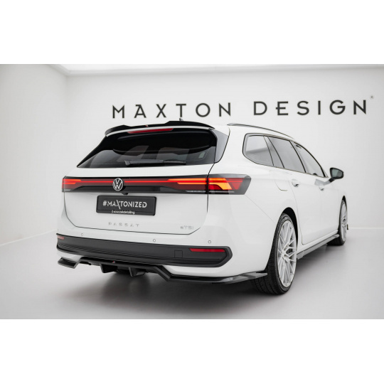 Maxton Design spoiler pod zadní nárazník s žebrováním pro Volkswagen Passat Mk9 (B9), černý lesklý plast ABS Maxton Design spoiler pod zadní nárazník s žebrováním pro Volkswagen Passat Mk9 (B9), černý lesklý plast ABS