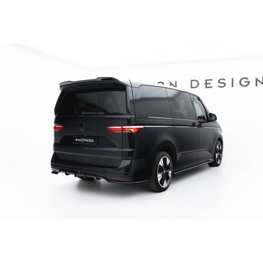 Maxton Design spoiler pod zadní nárazník s žebrováním pro Volkswagen Multivan T7, černý lesklý plast ABS