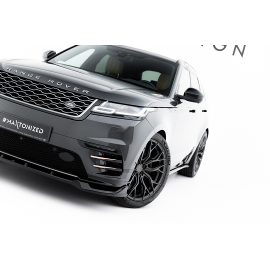 Maxton Design spoiler pod přední nárazník pro Land rover Range Rover Velar Mk1 /R-Dynamic, černý lesklý plast ABS