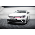Maxton Design spoiler pod přední nárazník pro Volkswagen Polo GTI Mk6 Facelift, černý lesklý plast ABS