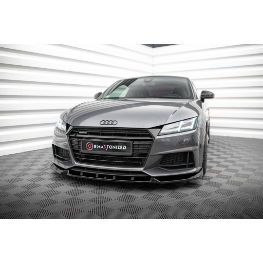 Maxton Design spoiler pod přední nárazník ver.2 pro Audi TT 8S, černý lesklý plast ABS, S-Line