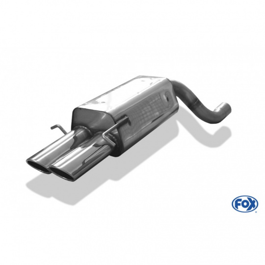 Fox Sportauspuff koncový tlumič výfuku s koncovkou 2x106x71 Typ 32 pro Mercedes třída C 203 s motorem 1.8, 2.0, 2.2 CDI, 2.5, 2.6, 2.7 CDI, 3.0, 3.2