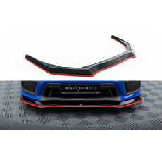 Maxton Design spoiler pod přední nárazník ver.2 pro Subaru Wrx STI Mk1 Facelift, černý lesklý plast ABS s červenou linkou