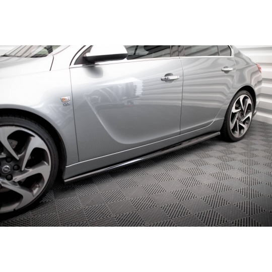 Maxton Design difuzory pod boční prahy pro Opel Insignia, černý lesklý plast ABS, OPC-Line