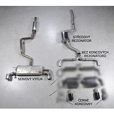 Milltek Sport výfukový systém cat-back pro Volkswagen Scirocco R 2009-2016, černé koncovky