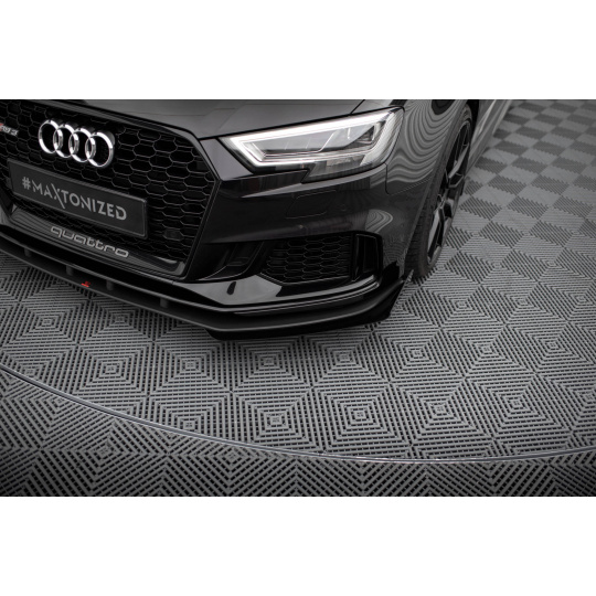 Maxton Design rohové spoilery pod přední nárazník pro Audi RS3 8V Facelift, plast ABS bez povrchové úpravy