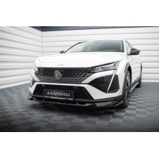 Maxton Design spoiler pod přední nárazník pro Peugeot 408 Mk1, černý lesklý plast ABS