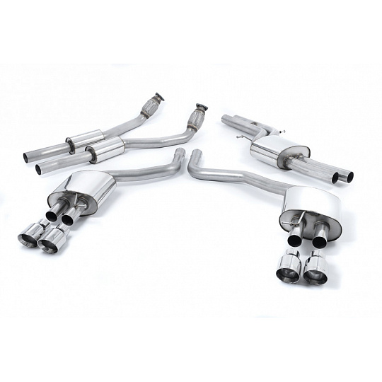 Milltek Sport homologovaný výfuk cat-back s rezonátorem (tišší) pro Audi S6 4.0 TFSI C7 quattro 2012-2018, typ koncovek: GT-100 leštěné