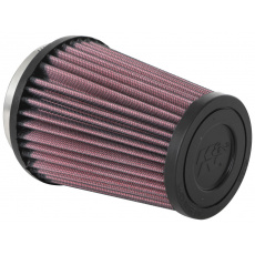 K&N univerzální kulatý zkosený filtr se vstupem 73 mm a výškou 127 mm, gumový vrchlík
