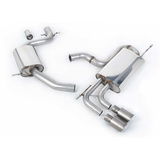 Milltek Sport výfukový systém cat-back s rezonátorem (tišší) pro Volkswagen Golf Mk6 GT 1.4 TSI 160PS 2009-2013, typ koncovek: GT-80 titanové