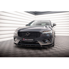 Maxton Design spoiler pod přední nárazník pro Volvo V90 Mk2 R-Design, černý lesklý plast ABS