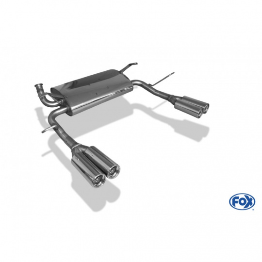 Fox Sportauspuff koncový tlumič výfuku s koncovkou 2x80 Typ 13 na obou stranách pro Renault Laguna II s motorem 1.6, 1.8, 1.9 D, 2.0, 3.0 V6, Limousine