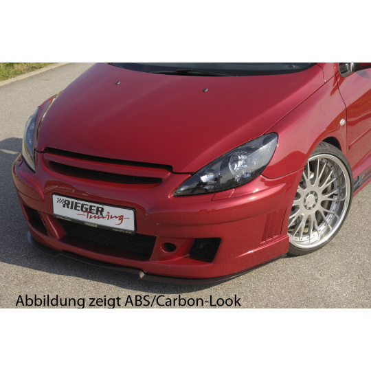 Rieger lipa pod přední nárazník Rieger pro Peugeot 307 break, combi, convertible CC, sedan před faceliftem, 04/01-04/05, plast ABS bez povrchové úpravy