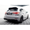 Maxton Design vložka zadního nárazníku ver.2 pro Audi RS3 8V Facelift, černý lesklý plast ABS, pro jednoduché koncovky na každé straně