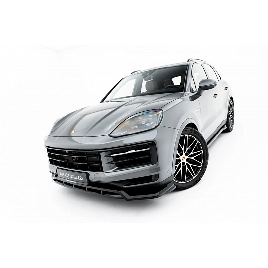 Maxton Design spoiler pod přední nárazník pro Porsche Cayenne Mk3 Facelift, Mk3 Facelift Coupe, černý lesklý plast ABS Maxton Design spoiler pod přední nárazník pro Porsche Cayenne Mk3 Facelift, Mk3 Facelift Coupe, černý lesklý plast ABS