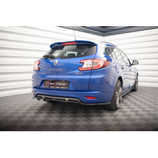 Maxton Design středový spoiler pod zadní nárazník s žebrováním pro Renault Megane Mk3 Facelift, černý lesklý plast ABS, GT Line Grandtour