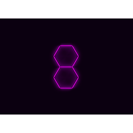 Kompletní LED hexagonové svítidlo růžové, rozměr: 2 elementy 97 x 168 cm