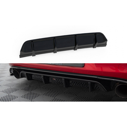 Maxton Design vložka zadního nárazníku pro Volkswagen Golf GTI Mk7, černý lesklý plast ABS