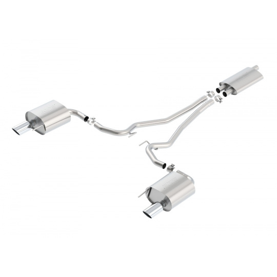 Borla Cat-Back výfukový systém s homologací EC pro Ford Mustang 2,3l EcoBoost RWD, 2-dvéř., r.v. od 2015-2020, typ koncovek: chromové