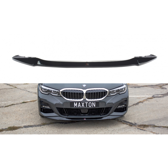 Maxton Design spoiler pod přední nárazník ver.1 pro BMW řada 3 G20 M-Pack, černý lesklý plast ABS