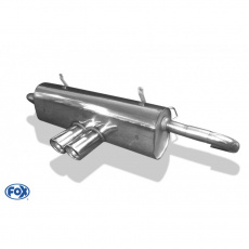Fox Sportauspuff koncový tlumič výfuku s vývodem uprostřed s koncovkou 2x80 Typ 17 pro Porsche Boxster 986 1999- s motorem 2.7, 3.2