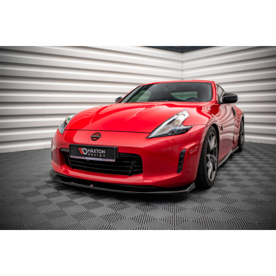Maxton Design spoiler pod přední nárazník pro Nissan 370Z Facelift, černý lesklý plast ABS