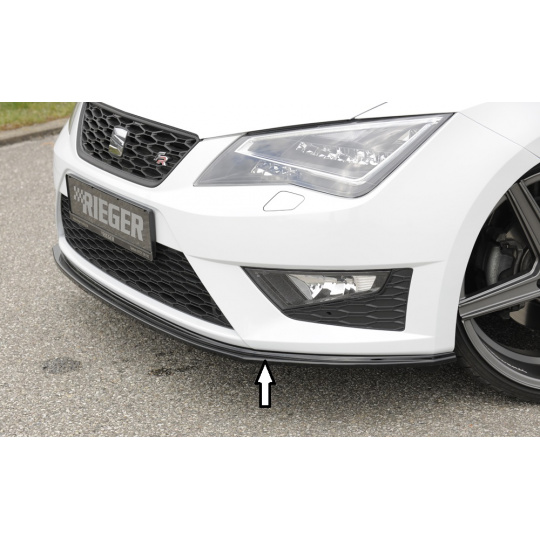 Rieger lipa pod přední nárazník pro Seat Leon FR 5F 3-dvéř. (sc), 5-dvéř., 5-dvéř. (ST/Combi) před faceliftem, 01/13-12/16, plast ABS lakovaný do černé lesklé barvy Rieger lipa pod přední nárazník pro Seat Leon FR 5F 3-dvéř. (sc), 5-dvéř., 5-dvéř. (ST/Combi) před faceliftem, 01/13-12/16, plast ABS lakovaný do černé lesklé barvy