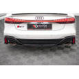 Maxton Design středový spoiler zadního nárazníku pro Audi RS7 C8, černý lesklý plast ABS