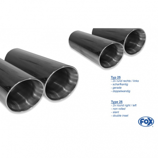 Fox Sportauspuff koncový tlumič výfuku s koncovkou 2x80 Typ 25 na obou stranách pro Ford Focus IV 2018- s motorem 1.5