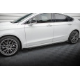 Maxton Design "Street Pro" difuzory pod boční prahy s křidélky pro Ford Mondeo Mk5 Facelift, plast ABS bez povrchové úpravy, Sport, s červenou linkou
