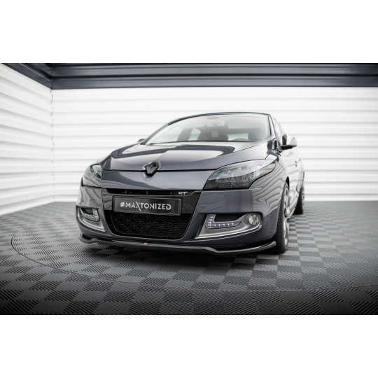 Maxton Design spoiler pod přední nárazník pro Renault Megane GT Mk3 Facelift, černý lesklý plast ABS