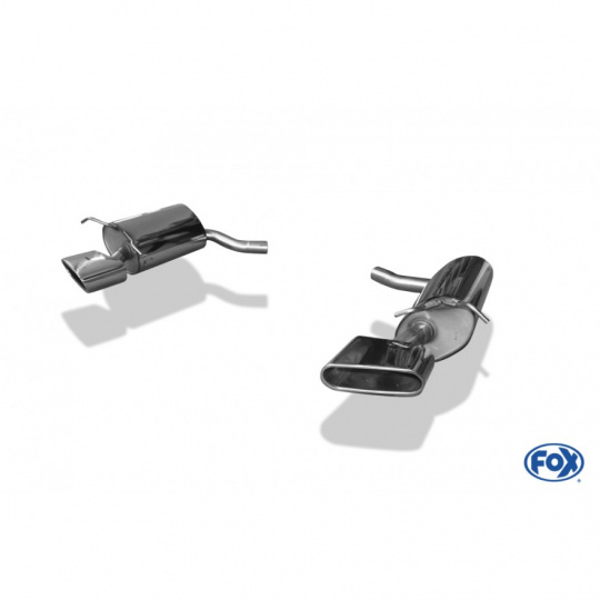 Fox Sportauspuff koncový tlumič výfuku s koncovkou 220x85 Typ 49 na obou stranách pro Mercedes třída C 204 s motorem 2.5, 3.0, 3.0 d, 3.5