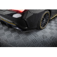 Maxton Design "Street Pro" boční difuzory pod zadní nárazník pro Mercedes CLA C 117 Facelift 45 AMG, plast ABS bez povrchové úpravy, s červenou linkou