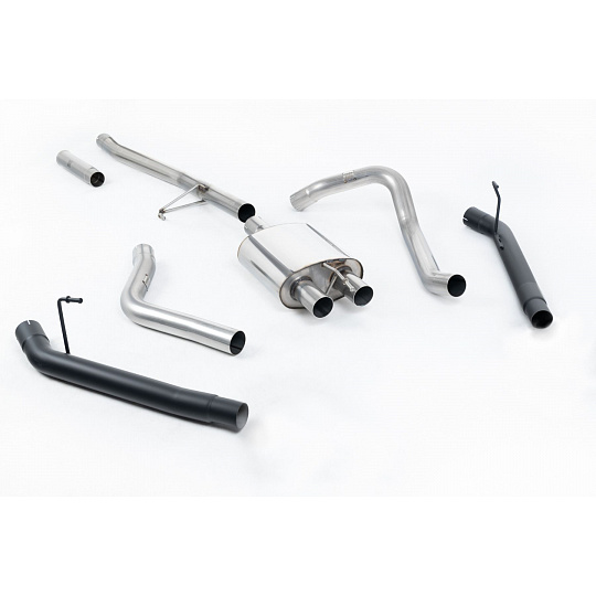 Milltek Sport výfukový systém cat-back boční výfuk (nemění světlou výšku vozu) pro Jeep Gladiator (JT) 3.6 V6 2020-2024, JET-115 karbonové koncovky