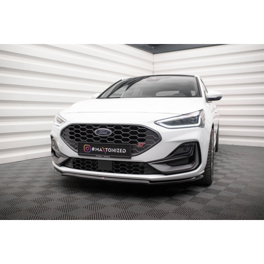 Maxton Design spoiler pod přední nárazník ver.3 pro Ford Focus, Focus ST Mk4, černý lesklý plast ABS