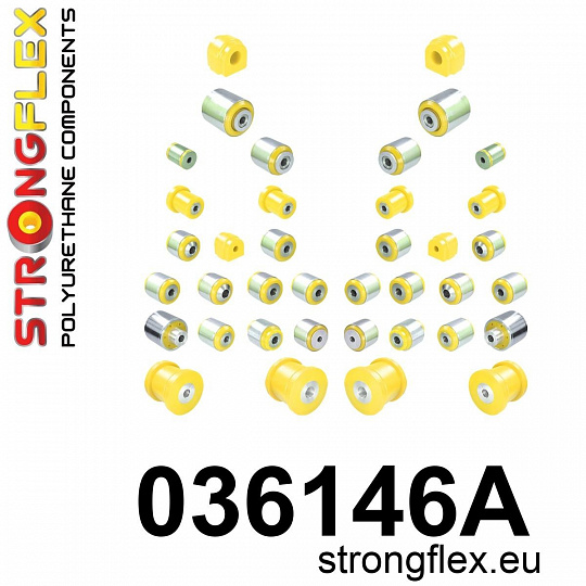 036146A: Strongflex Kompletní sada silentbloků pro zavěšení varianta SPORT 036146A: Strongflex Kompletní sada silentbloků pro zavěšení varianta SPORT