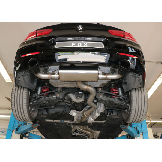 Fox Sportauspuff koncový tlumič výfuku s koncovkou 1x100 Typ 25 černá na obou stranách pro BMW řada 1 F20, F21 s motorem 1.5