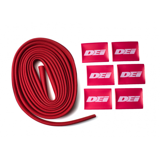 DEi Design Engineering sada termo izolačního návleku "Protect-A-Wire" délka 2,1 m + 6x koncovka s logem, barva červená