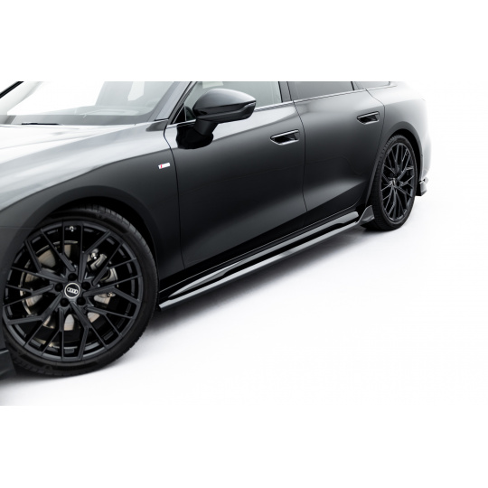 Maxton Design difuzory pod boční prahy ver.2 pro Audi A6 C9, černý lesklý plast ABS, Avant S-Line / Sedan S-Line