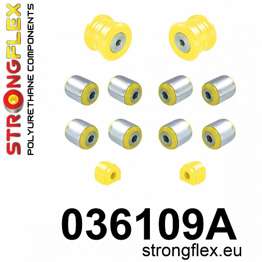 036109A: Strongflex Sada silentbloků zadního zavěšení varianta SPORT 036109A: Strongflex Sada silentbloků zadního zavěšení varianta SPORT