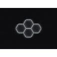 Kompletní LED hexagonové svítidlo bílé 6500 K, rozměr: 4 elementy 241 x 168 cm