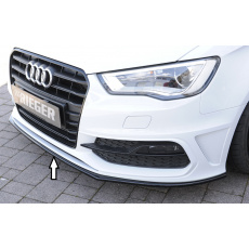 Rieger lipa pod přední nárazník pro Audi A3 8V 3-dvéř. (hatchback 8V1), 5-dvéř. (sportback 8VA) před faceliftem, 07/12-08/16, plast ABS lakovaný do černé lesklé barvy Rieger lipa pod přední nárazník pro Audi A3 8V 3-dvéř. (hatchback 8V1), 5-dvéř. (sportback 8VA) před faceliftem, 07/12-08/16, plast ABS lakovaný do černé lesklé barvy