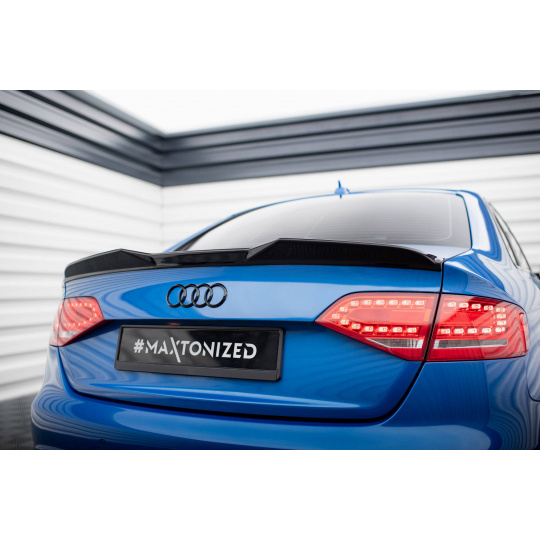 Maxton Design prodloužení spoileru 3d pro Audi S4 B8, černý lesklý plast ABS, Sedan